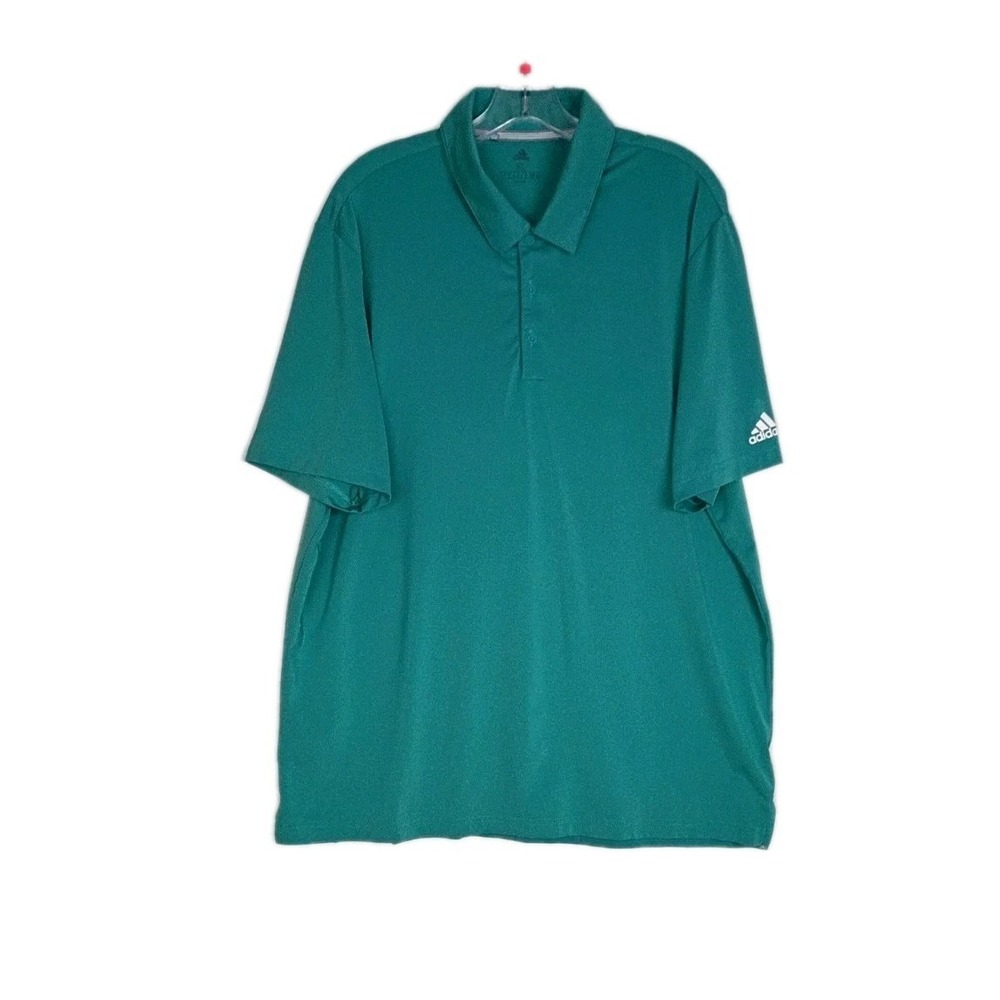 Adidas Polo Shirt Mens XL Green Casual Golf Golfing Lightweight Outdoor Men